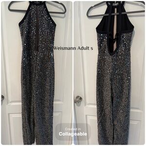 Weissman Sparkling Black Sequin Jumpsuit